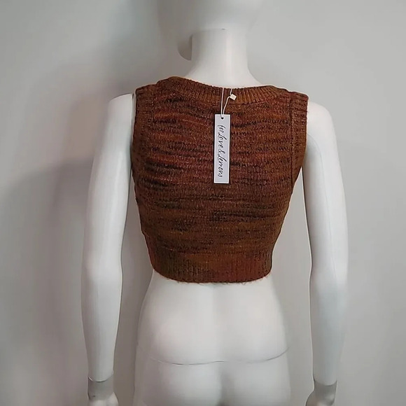 For Love & Lemons Helena Crop Sweater Vest in Orange - Picture 5 of 12